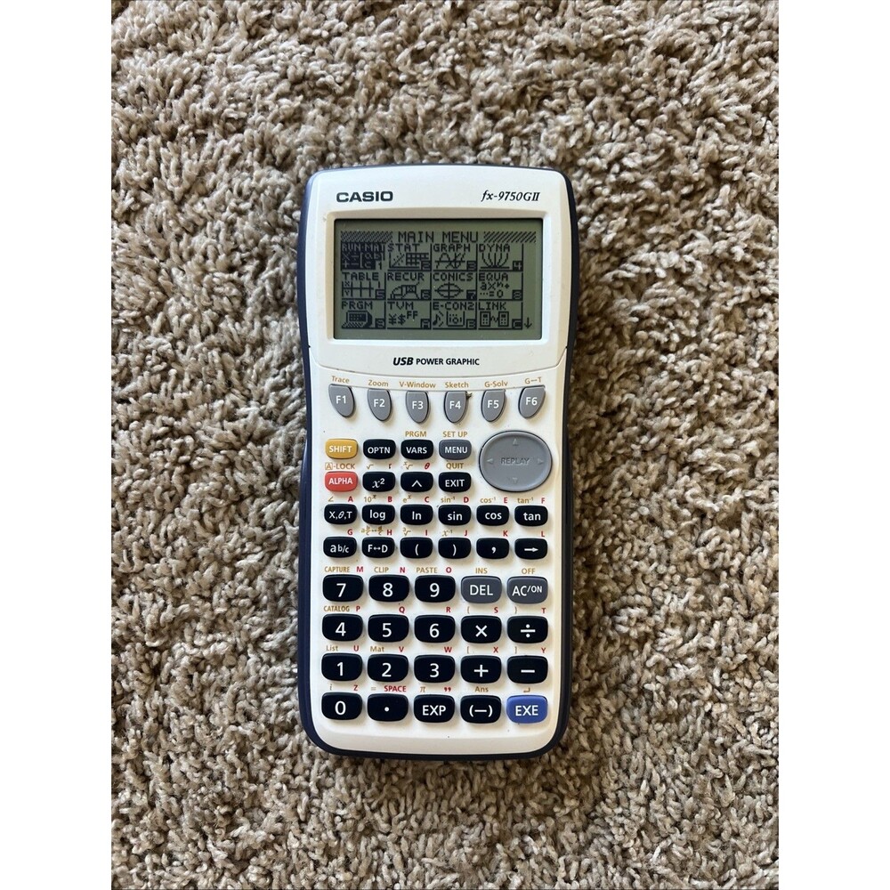 Casio FX-9750GII USB Power Graphic Calculator White with Cover - Tested Working